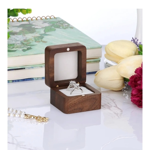 Wooden Ring Box with Two Slots - Picture 3 of 5